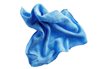 Soft blue microfiber cloth for cleaning surfaces and dusting in home environments and offices