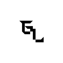 Initial square concept sporty style monogram Alphabet cool minimalist logo GL