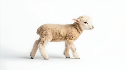 Fototapeta premium Adorable Lamb Standing Profile View