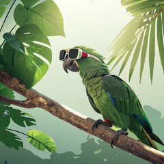 Cool Parrot with sunglasses
