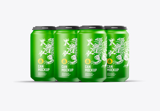 Six-Pack Cans Mockup