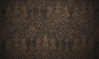 Deep vintage gothic damask; shadowy, seamless repeat , dark, motif, architecture