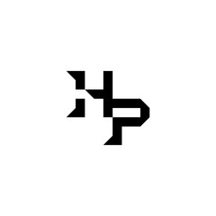 Fototapeta premium Initial square concept sporty style monogram Alphabet cool minimalist logo HP