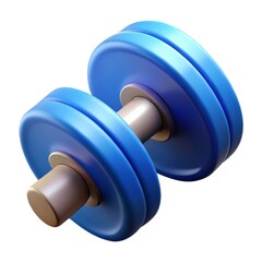 Bright blue dumbbell resting on a clean surface showcases fitness potential and stylish design using vibrant color