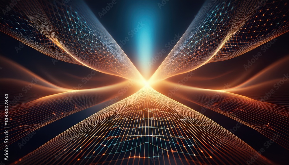 Poster dynamic energy flow visualized through abstract lines and patterns digital art creation futuristic e