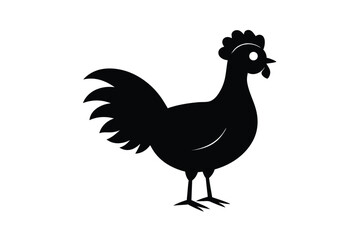 Peafowl Silhouette Minimalist Bird in Black Design