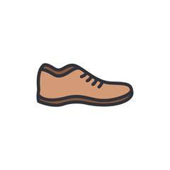 Shoes colored icons, minimalist vector illustration ,simple transparent graphic element .Isolated on white background