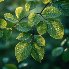 Dew-Kissed Leaves: A Symphony of Green