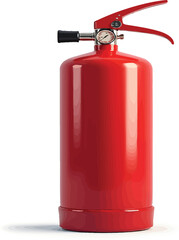 Obraz premium Red fire extinguisher safety equipment for emergency use and fire protection in home office or building