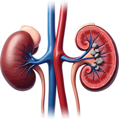 Kidney stones illustration anatomy human health medical diagram renal system urinary tract disease treatment