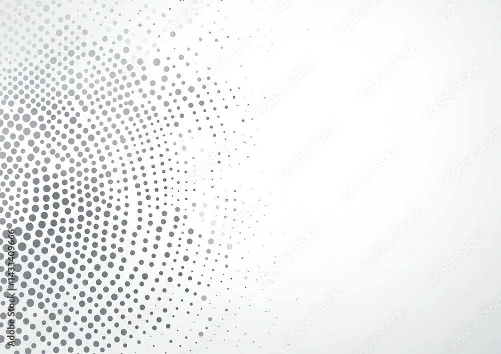 Poster abstract grey halftone dots pattern on white background for modern layout design