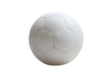 Plain white soccer ball, pentagon and hexagon panels, isolated on white.