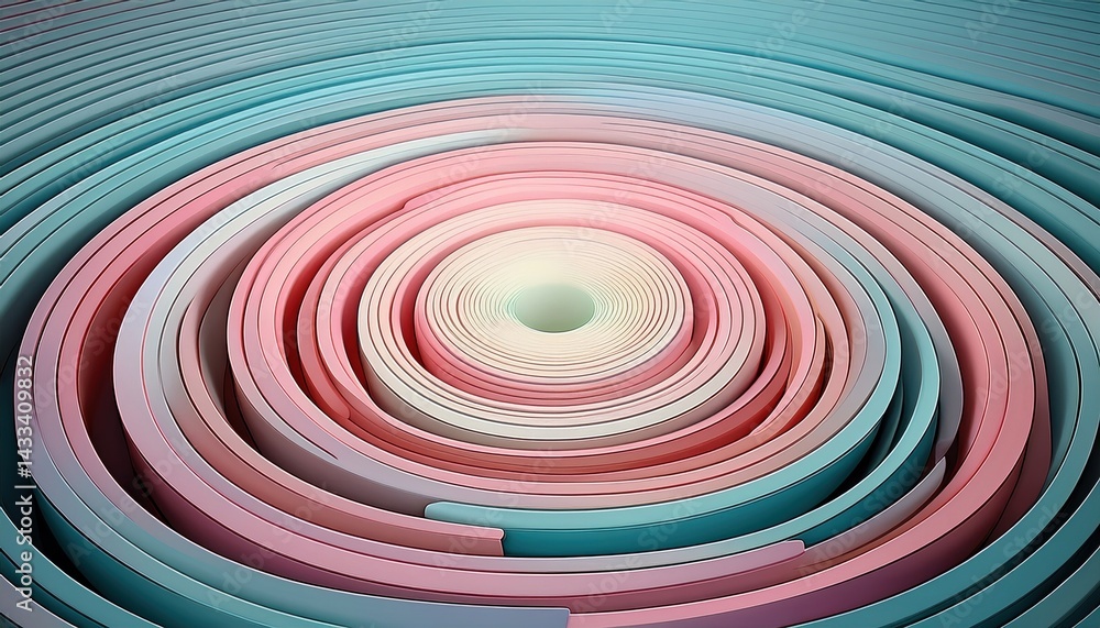 Aufkleber Creating spiral patterns with colored paper strips studio workspace graphic design artistic environment close-up view visual creativity
