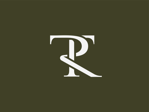 Elegant TR serif monogram logo, classic and modern. Subtle organic elements in design add a natural, graceful touch. Ideal for luxury premium brands, including fashion, beauty cosmetics, accessories.