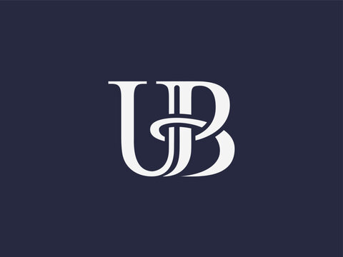 Elegant UB serif monogram logo, classic and modern. Subtle organic elements in design add a natural, graceful touch. Ideal for luxury premium brands, including fashion, beauty cosmetics, accessories.
