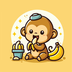 vector image of a cute monkey