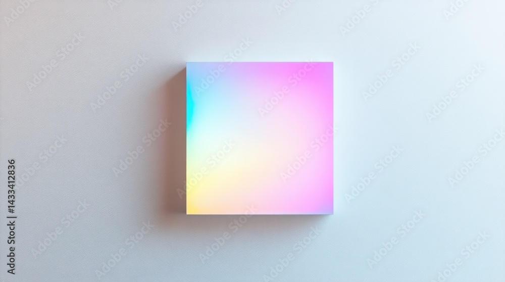 Poster abstract colorful square on white wall. possible stock photo use