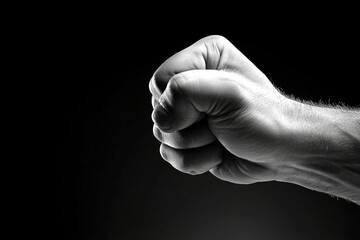 Demonstration of self-defense techniques highlighting a clenched fist in a dark environment