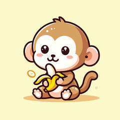 vector image of a cute monkey