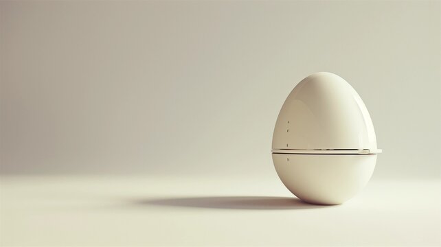 Photorealistic image of a digital egg timer with magnetic back on a white background