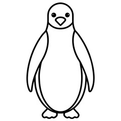 Penguin Silhouette Line Art