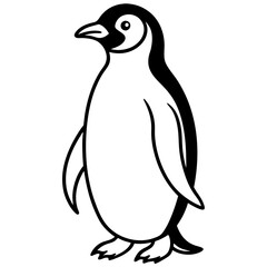 Penguin Silhouette Line Art