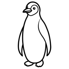 Penguin Silhouette Line Art