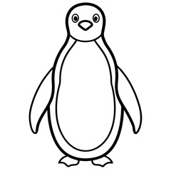 Penguin Silhouette Line Art