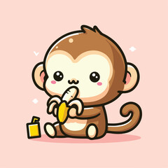 Fototapeta premium vector image of a cute monkey