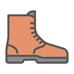 boots filled outline icon. autumn fashion color line illustration.
