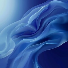 Obraz premium Abstract background featuring elegant, flowing waves of translucent blue smoke, vapor, or light fabric against a gradient blue backdrop. Ethereal smooth design. 
