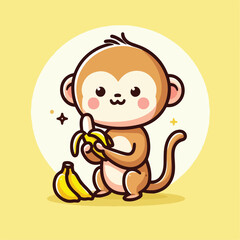 vector image of a cute monkey