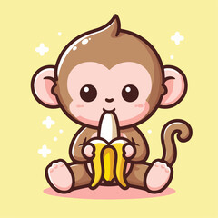 vector image of a cute monkey