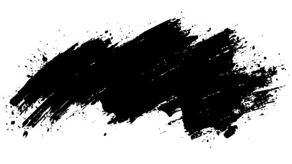 Naklejka premium Black paint splash on white background creating an abstract artistic effect in the studio