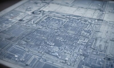 Fototapeta premium Stylized blueprint detail, faded photo effect , photography, architecture