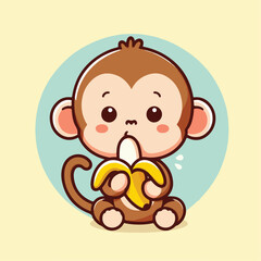 Fototapeta premium vector image of a cute monkey