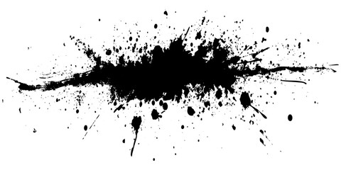 Artistic black ink splash on a white background expressing creativity and energy