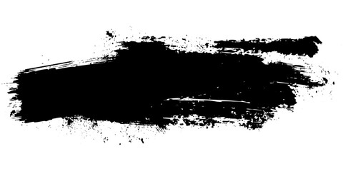 Fototapeta premium Bold black brush stroke on white canvas creates striking contrast and artistic expression