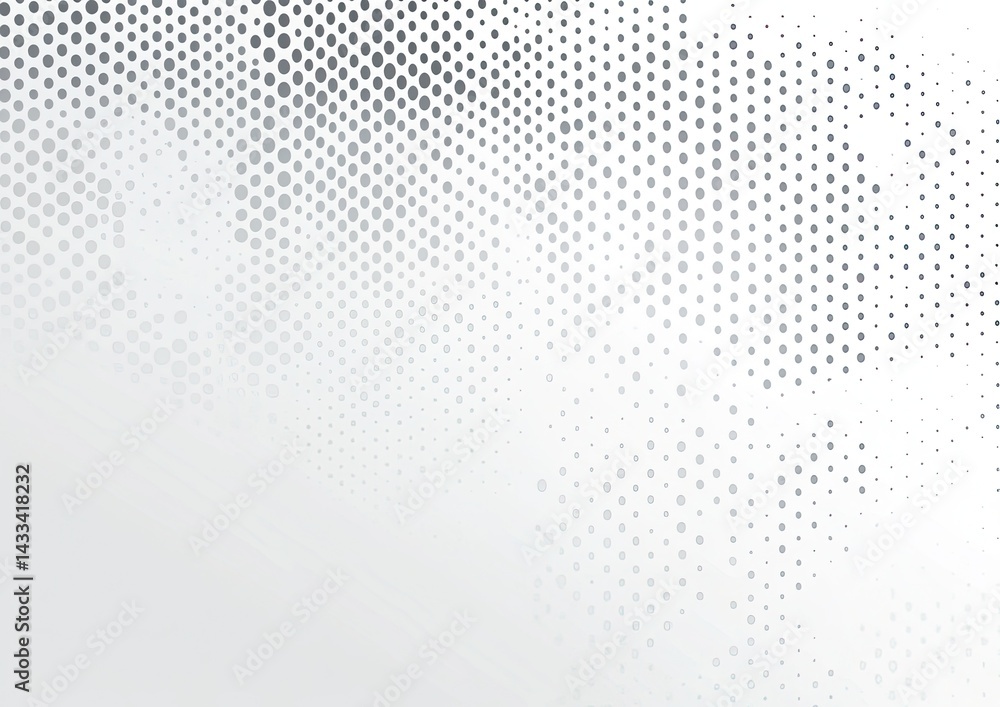 Poster gray dots pattern on light gray background, fading effect, subtle, diminishing