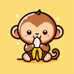 Fototapeta premium vector image of a cute monkey