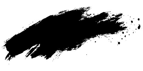 Fototapeta premium Black paint splash on a white canvas creating a bold artistic statement in contemporary design