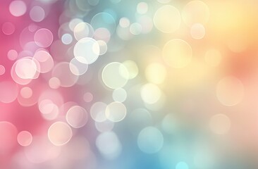 Obraz premium Light Blurred Background with Bokeh Circles in Shades of Pink, Yellow, Blue, and White