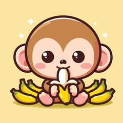 Naklejka premium vector image of a cute monkey