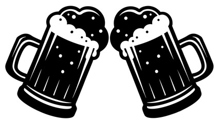 mug  filled with frothy foam on tranparent background