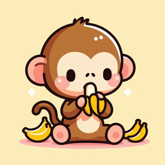 Fototapeta premium vector image of a cute monkey