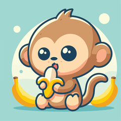 vector image of a cute monkey