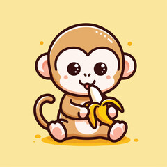 vector image of a cute monkey