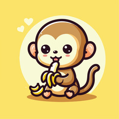 vector image of a cute monkey