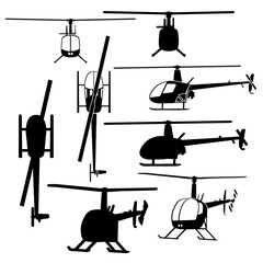 Light training helicopter vector set for lasr and vinyl cut