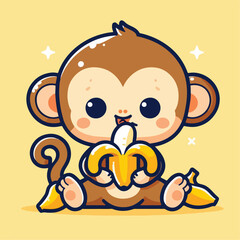vector image of a cute monkey